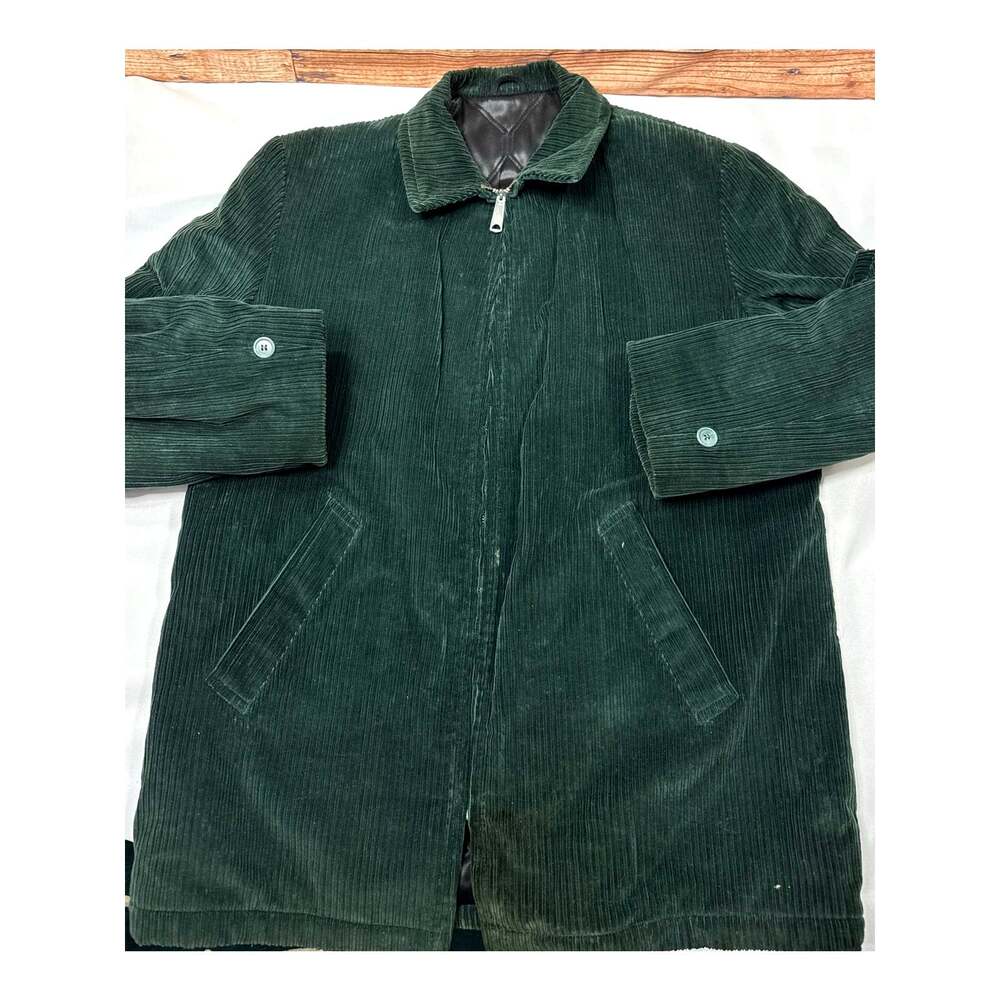 Vintage Pine Green Corduroy Heavyweight Shirt Jacket Shacket Mens 23x31